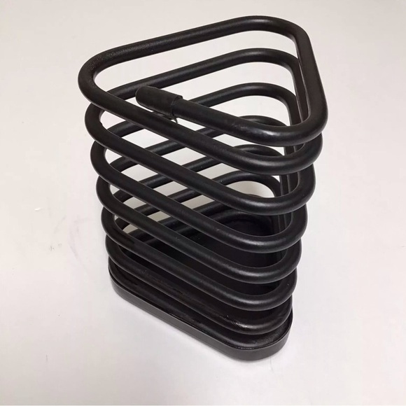 Vintage Black Spring Pencil Cup Holder Coil Spiral Metal Iron Office Desk Caddy - Picture 10 of 15